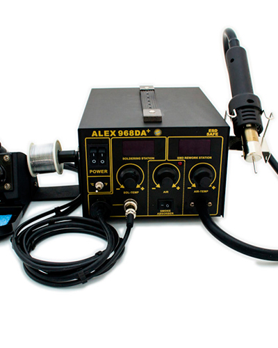 Паяльная станция ALEX-968DA+ (с поглотителем паяльного дыма)(дополнительный трехступенчетый фильтр) НОВИНКА!